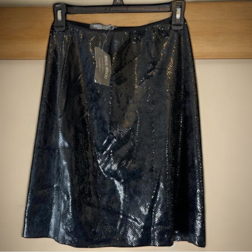 Bisou Bisou Black‎ Sequin Pull-On Skirt Women’s Size S NWT Party Holiday Shine